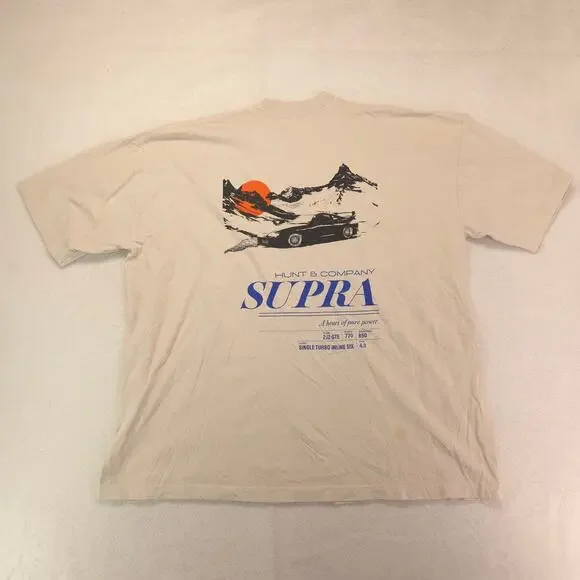 Hunt And Company Supra Casual Crew Neck Graphic T Shirt Mens Size 2XL Gray - Picture 9 of 9